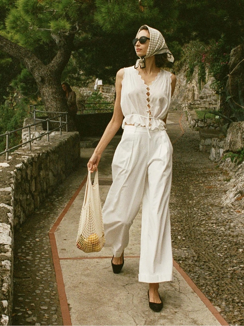 Doen Hilaire Pants in Salt. Wide-Leg High Waist Trousers